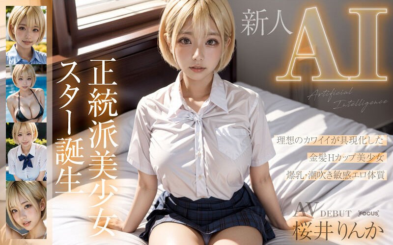 AIFOCS-002 [New AI] Birth Of An Orthodox Beautiful Girl Star, Blonde Hcup Rinka Sakurai